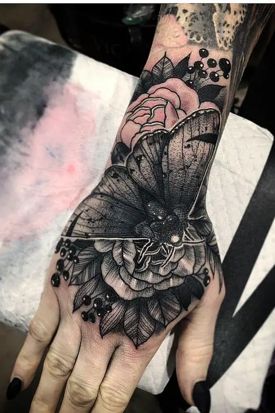 Death Moth Tattoo on the Hand 6 50+ Death Moth Tattoos That Will Leave You Breathless