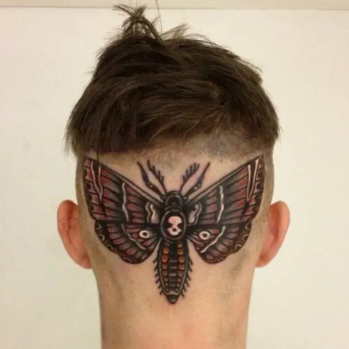 Death Moth Tattoo on the Head 2 50+ Death Moth Tattoos That Will Leave You Breathless