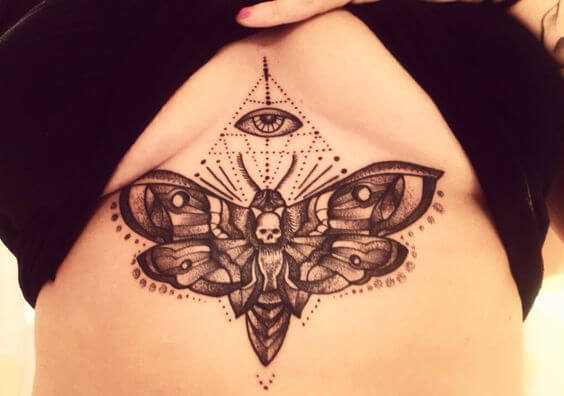 Death Moth Tattoo on the Sternum 50+ Death Moth Tattoos That Will Leave You Breathless