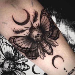 50+ Death Moth Tattoos That Will Leave You Breathless