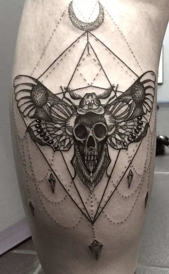 Geometric Death Moth Tattoos 11 50+ Death Moth Tattoos That Will Leave You Breathless