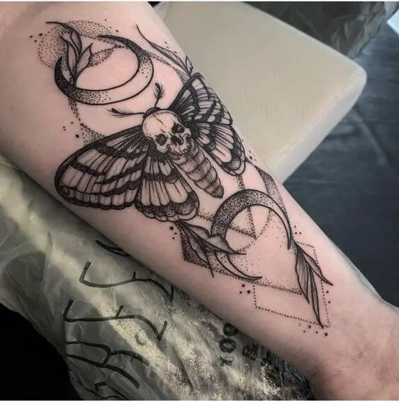 Geometric Death Moth Tattoos 2 50+ Death Moth Tattoos That Will Leave You Breathless