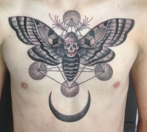 Geometric Death Moth Tattoos 4 50+ Death Moth Tattoos That Will Leave You Breathless