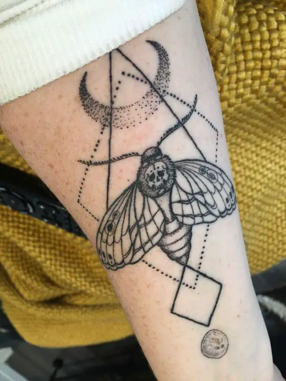 Geometric Death Moth Tattoos 8 50+ Death Moth Tattoos That Will Leave You Breathless