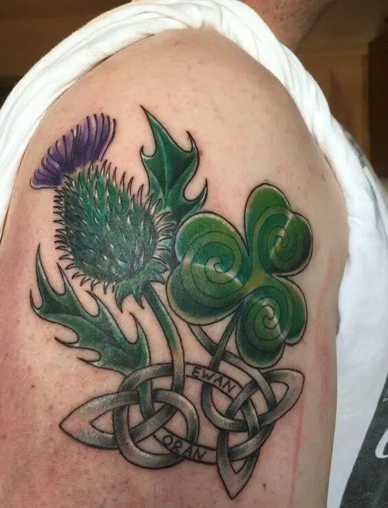 Irish Shamrock and Scottish Thistle Tattoos 2 50+ Irish Tattoos for Women (How to Choose Your Inking Style)