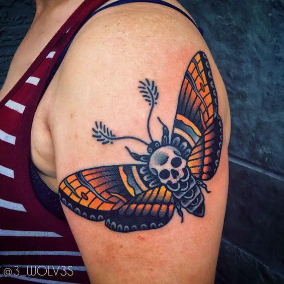 Traditional Death Moth Tattoos 11 50+ Death Moth Tattoos That Will Leave You Breathless