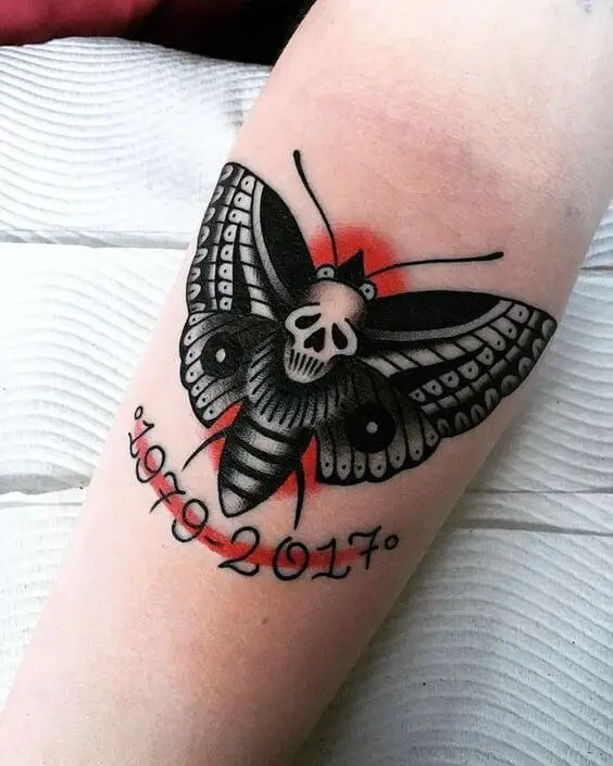 Traditional Death Moth Tattoos 13 50+ Death Moth Tattoos That Will Leave You Breathless