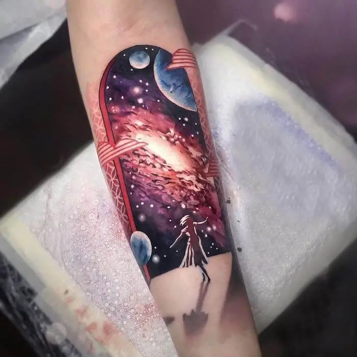 3D Space Tattoo 4 50+ Space Tattoo Design Ideas (For Men & Women): Meaning And Meaning Of The Tattoo