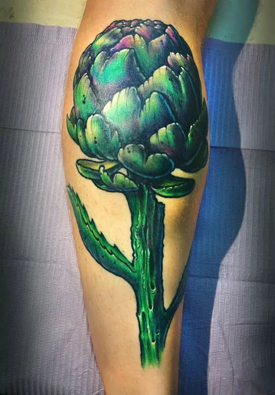 Artichoke Tattoos on the Leg 2 Artichoke Tattoo: Everything You Need To Know (30+ Cool Design Ideas)