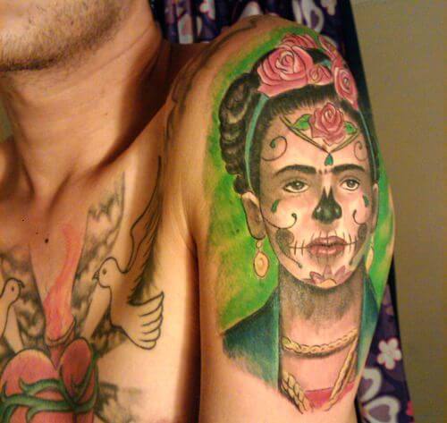 Colourful Frida Kahlo Tattoo 9 80+ Famous Frida Kahlo Tattoo Designs (Inspirational, Meaningful And Meaningless)
