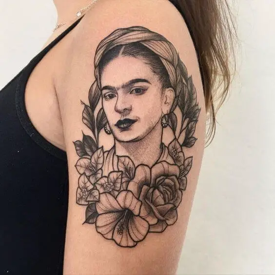 Frida Kahlo Flower Tattoo 4 80+ Famous Frida Kahlo Tattoo Designs (Inspirational, Meaningful And Meaningless)