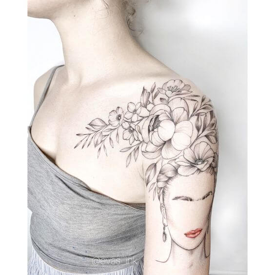 Frida Kahlo Flower Tattoo 6 80+ Famous Frida Kahlo Tattoo Designs (Inspirational, Meaningful And Meaningless)