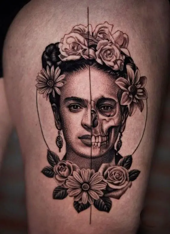 Frida Kahlo Skull Tattoo 3 80+ Famous Frida Kahlo Tattoo Designs (Inspirational, Meaningful And Meaningless)
