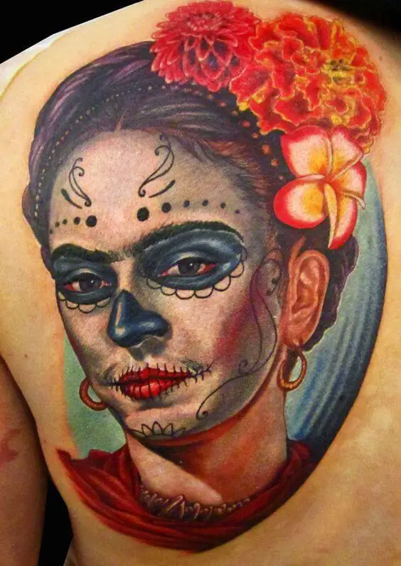 Frida Kahlo Skull Tattoo 6 1 80+ Famous Frida Kahlo Tattoo Designs (Inspirational, Meaningful And Meaningless)