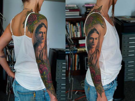 Frida Kahlo Tattoo Sleeve 5 80+ Famous Frida Kahlo Tattoo Designs (Inspirational, Meaningful And Meaningless)