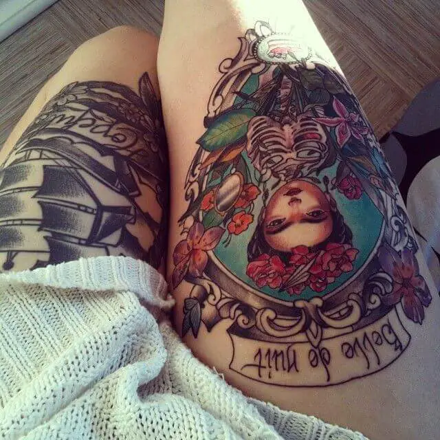 Frida Kahlo Tattoo on Thigh 4 1 80+ Famous Frida Kahlo Tattoo Designs (Inspirational, Meaningful And Meaningless)