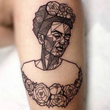 Geometrical Frida Kahlo Tattoo 5 80+ Famous Frida Kahlo Tattoo Designs (Inspirational, Meaningful And Meaningless)