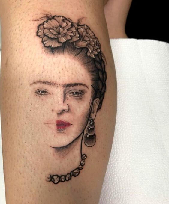 Half Frida Kahlo Tattoo 6 80+ Famous Frida Kahlo Tattoo Designs (Inspirational, Meaningful And Meaningless)