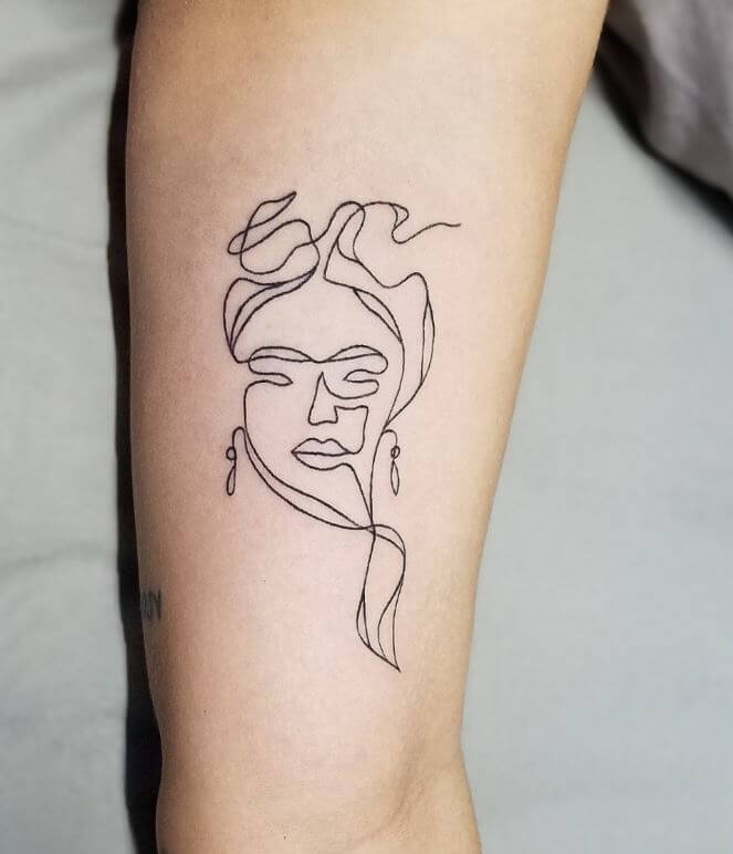 Outline Frida Kahlo Tattoo 1 80+ Famous Frida Kahlo Tattoo Designs (Inspirational, Meaningful And Meaningless)