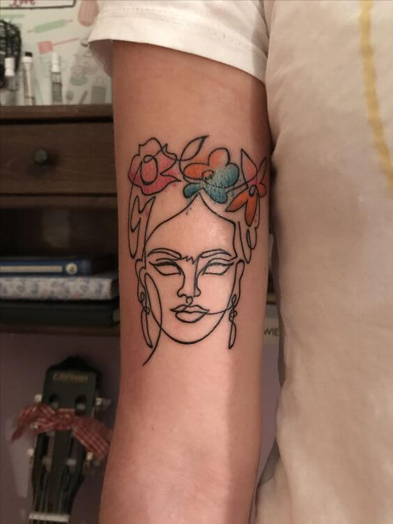 Outline Frida Kahlo Tattoo