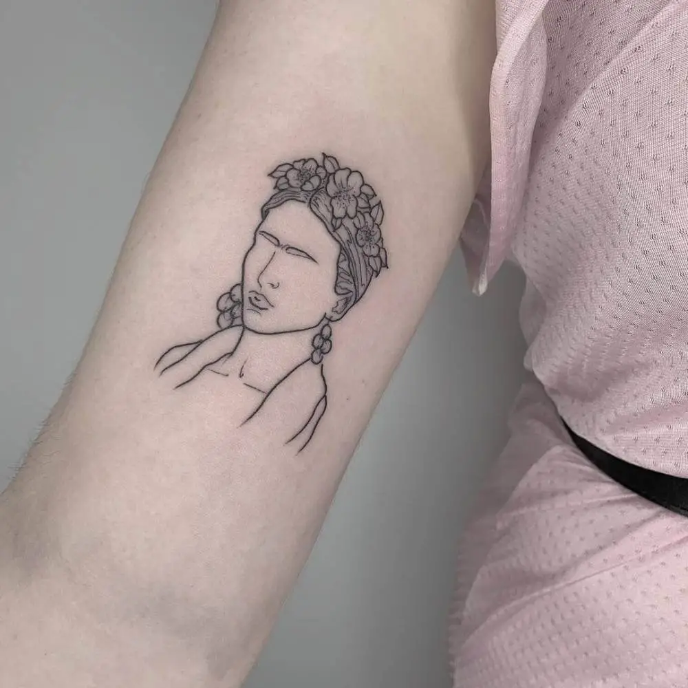 Outline Frida Kahlo Tattoo 80+ Famous Frida Kahlo Tattoo Designs (Inspirational, Meaningful And Meaningless)