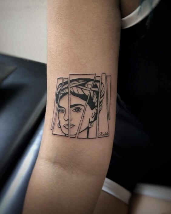 Simple frida kahlo tattoos 2 80+ Famous Frida Kahlo Tattoo Designs (Inspirational, Meaningful And Meaningless)