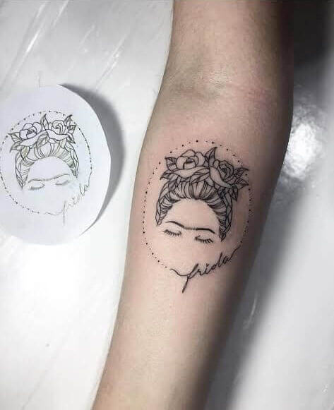 Simple frida kahlo tattoos 3 1 80+ Famous Frida Kahlo Tattoo Designs (Inspirational, Meaningful And Meaningless)