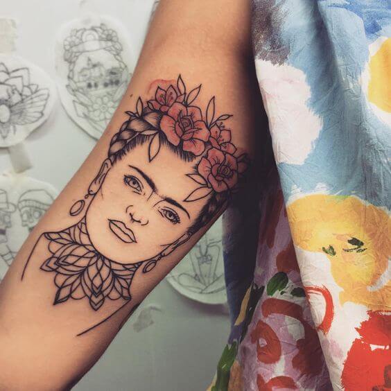 Simple frida kahlo tattoos 9 80+ Famous Frida Kahlo Tattoo Designs (Inspirational, Meaningful And Meaningless)
