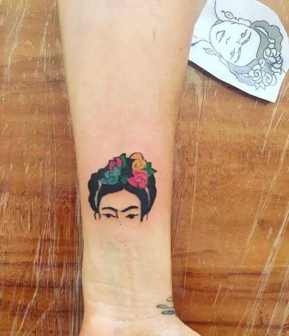 Small Frida Kahlo Tattoo 2 80+ Famous Frida Kahlo Tattoo Designs (Inspirational, Meaningful And Meaningless)