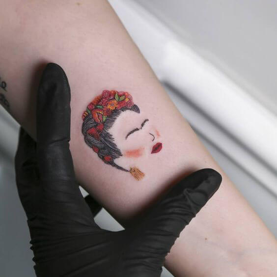 Small Frida Kahlo Tattoo 4 80+ Famous Frida Kahlo Tattoo Designs (Inspirational, Meaningful And Meaningless)
