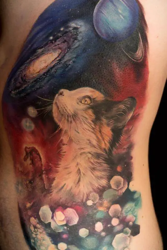 Space Cat Tattoo 2 50+ Space Tattoo Design Ideas (For Men & Women): Meaning And Meaning Of The Tattoo