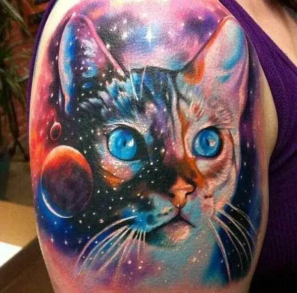 Space Cat Tattoo 3 50+ Space Tattoo Design Ideas (For Men & Women): Meaning And Meaning Of The Tattoo