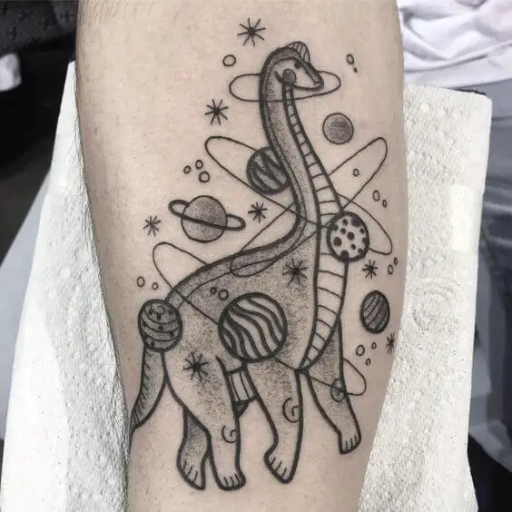 Space Dinosaur Tattoo 3 50+ Space Tattoo Design Ideas (For Men & Women): Meaning And Meaning Of The Tattoo