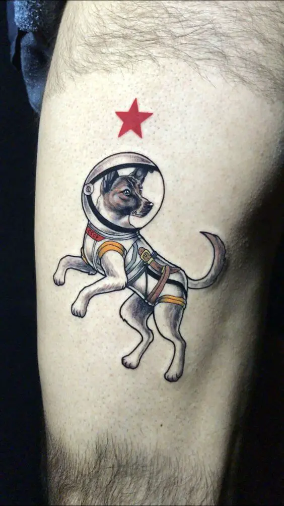 Space Dog Tattoo 5 50+ Space Tattoo Design Ideas (For Men & Women): Meaning And Meaning Of The Tattoo