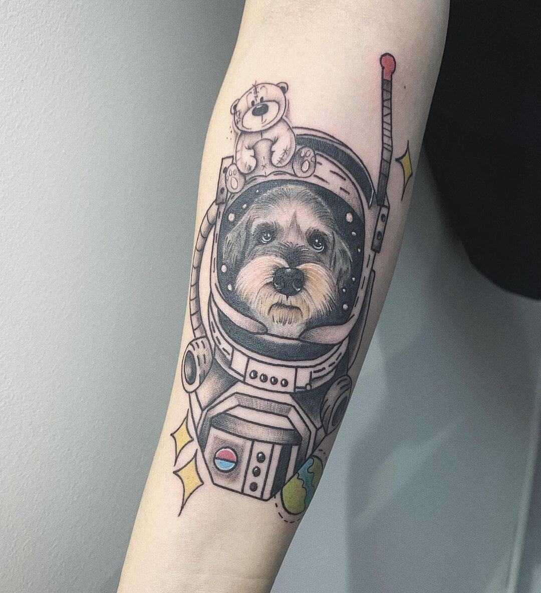 Space Dog Tattoo 50+ Space Tattoo Design Ideas (For Men & Women): Meaning And Meaning Of The Tattoo