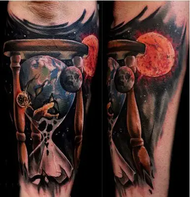 Space Hourglass Tattoo 4 50+ Space Tattoo Design Ideas (For Men & Women): Meaning And Meaning Of The Tattoo
