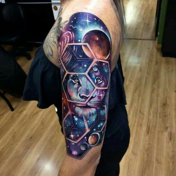 Space Lion Tattoo 50+ Space Tattoo Design Ideas (For Men & Women): Meaning And Meaning Of The Tattoo