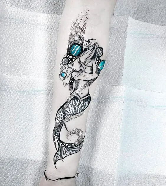 Space Mermaid Tattoo 3 50+ Space Tattoo Design Ideas (For Men & Women): Meaning And Meaning Of The Tattoo
