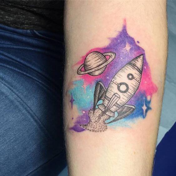 Space Rocket Tattoo 3 50+ Space Tattoo Design Ideas (For Men & Women): Meaning And Meaning Of The Tattoo