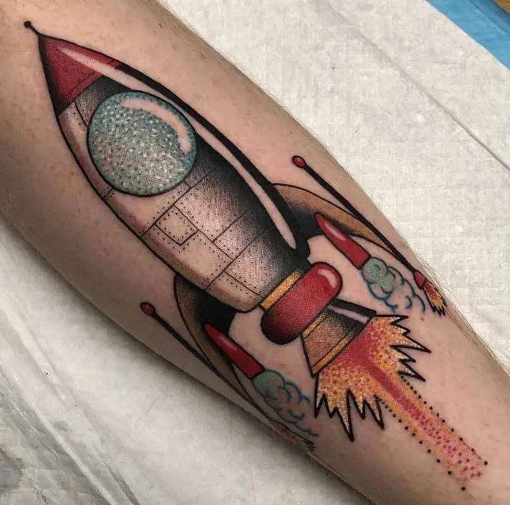 Space Rocket Tattoo 4 50+ Space Tattoo Design Ideas (For Men & Women): Meaning And Meaning Of The Tattoo