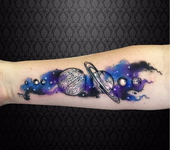 Space Tattoo Forearm 4 1 50+ Space Tattoo Design Ideas (For Men & Women): Meaning And Meaning Of The Tattoo