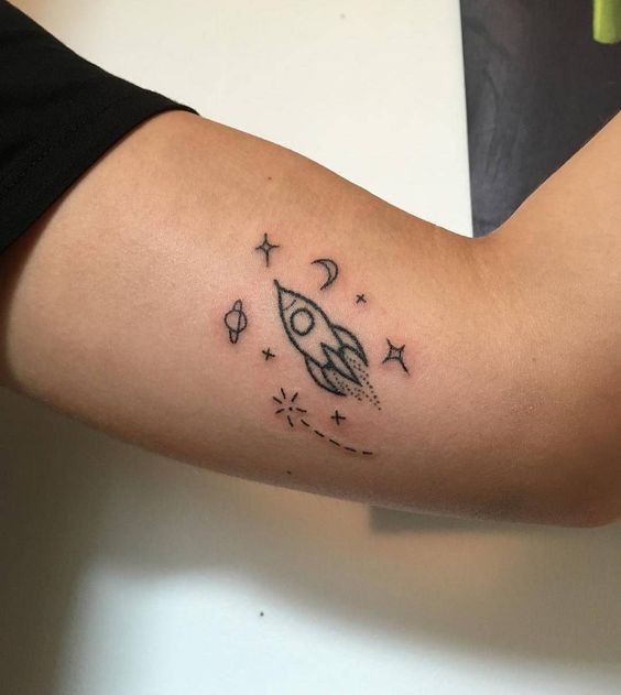 Space Tattoo Simple 2 1 50+ Space Tattoo Design Ideas (For Men & Women): Meaning And Meaning Of The Tattoo