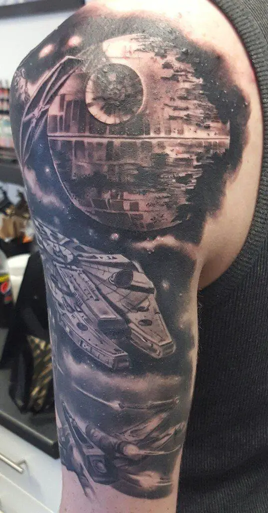 Space Tattoo on Half Sleeve 5 50+ Space Tattoo Design Ideas (For Men & Women): Meaning And Meaning Of The Tattoo