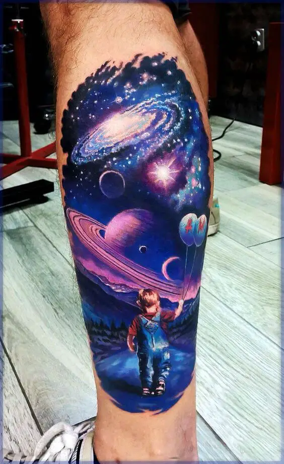 Space Tattoo on Leg 2 50+ Space Tattoo Design Ideas (For Men & Women): Meaning And Meaning Of The Tattoo