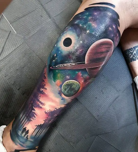 Space Tattoo on Leg 3 50+ Space Tattoo Design Ideas (For Men & Women): Meaning And Meaning Of The Tattoo