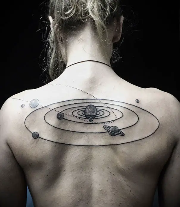 Space Tattoo on the back 4 50+ Space Tattoo Design Ideas (For Men & Women): Meaning And Meaning Of The Tattoo