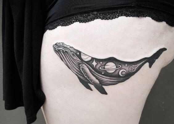 Space Whale Tattoo 2 50+ Space Tattoo Design Ideas (For Men & Women): Meaning And Meaning Of The Tattoo