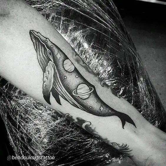 Space Whale Tattoo 4 50+ Space Tattoo Design Ideas (For Men & Women): Meaning And Meaning Of The Tattoo