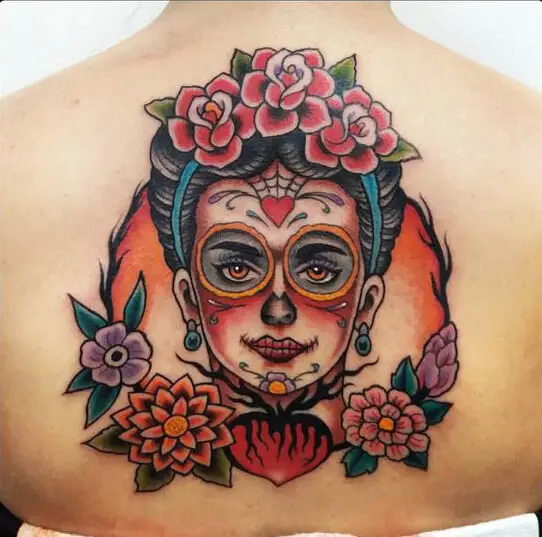 Traditional Frida Kahlo Tattoo 8 80+ Famous Frida Kahlo Tattoo Designs (Inspirational, Meaningful And Meaningless)