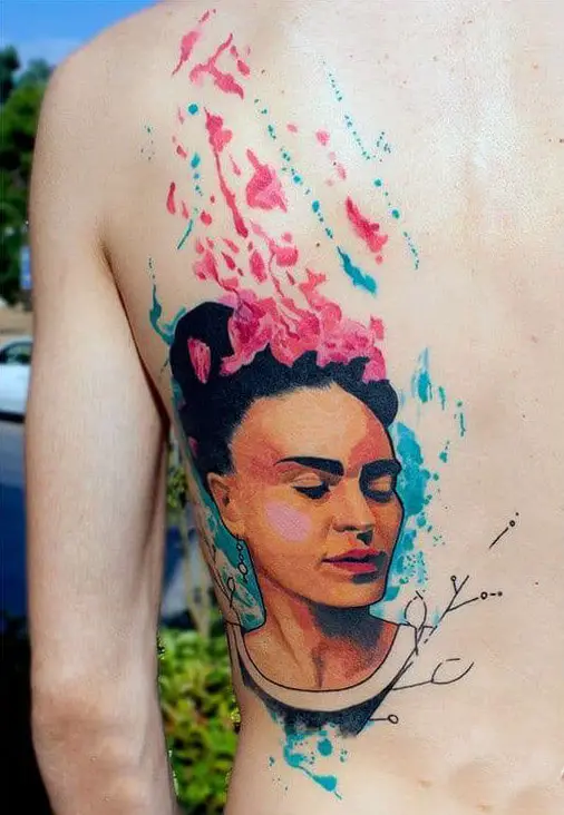 Watercolor Frida Kahlo Tattoo 1 80+ Famous Frida Kahlo Tattoo Designs (Inspirational, Meaningful And Meaningless)
